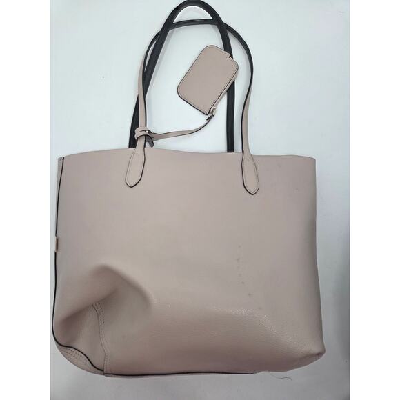 Kate Spade Ava Reversible Grained Leather Tote Black/Pink Blush Shoulder Coin - Picture 8 of 9